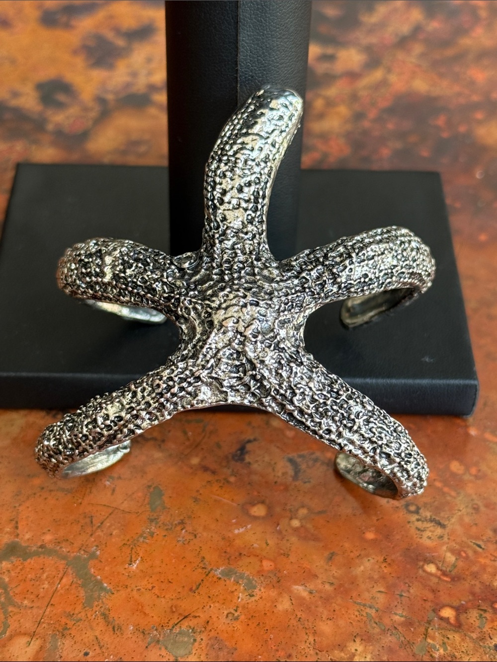 Solid Sterling Silver Starfish Hug Cuff Bracelet Handcrafted